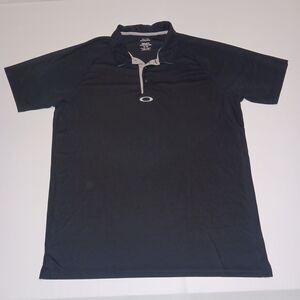 Oakley Men's XL Ohydrolix Regular Fit Black Polo Short Sleeve Shirt